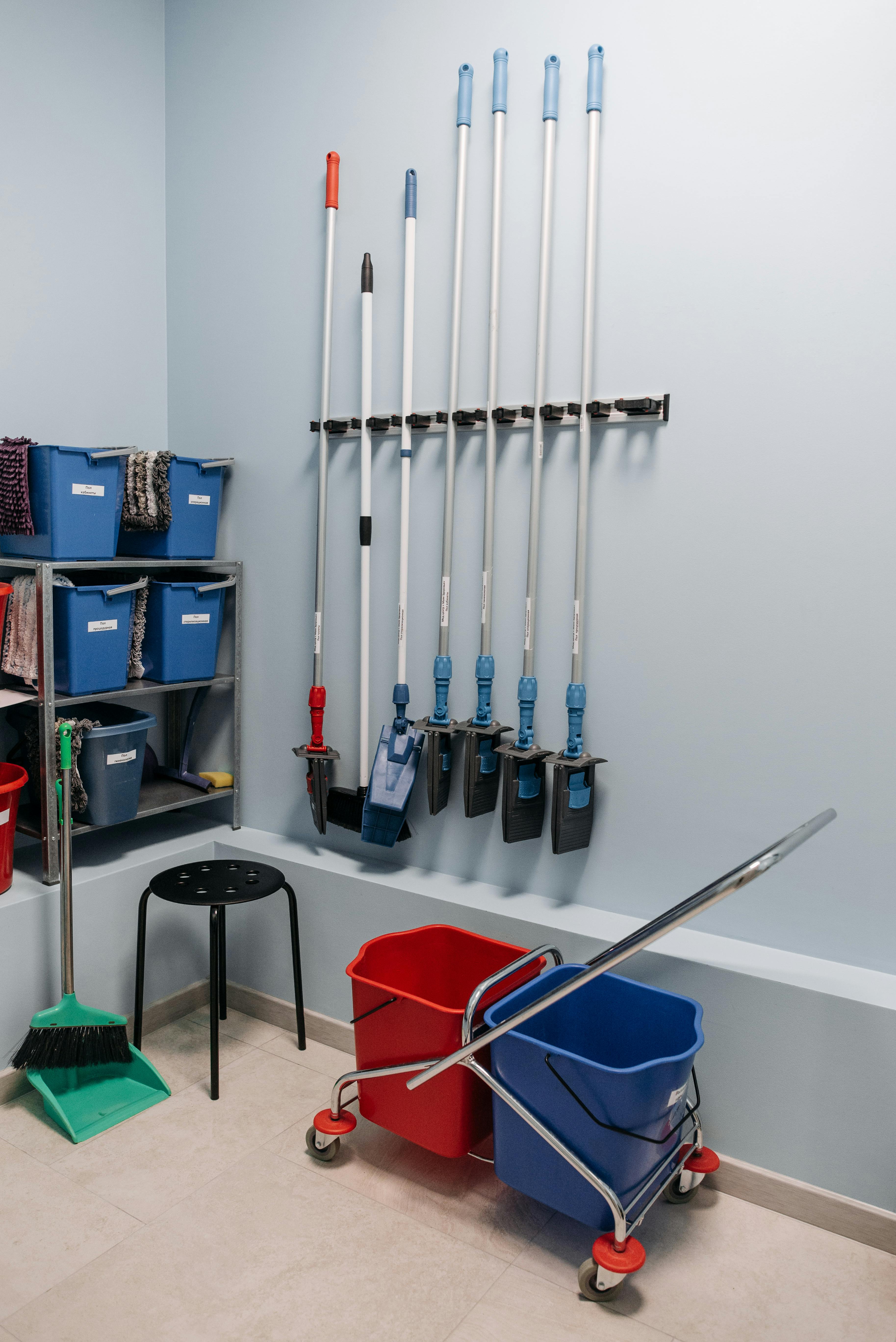 Cleaning tools including brush and scrubber